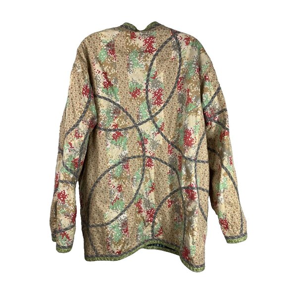 L XL Koos van Akker reversible silk jacket floral abstract Vintage - Picture 4 of 4